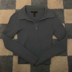 Forever 21 Ribbed Tight Collared Shirt